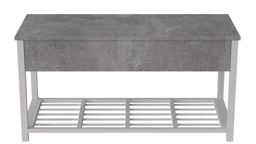 Банкетка с ящиком Ferrum-decor Дрейк 1 550x1000x400 металл Белый ДСП Бетон 16 мм (FRD-103058) - фото 4