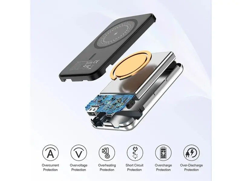 Зовнішній акумулятор (Power Bank) Choetech B655 MagSafe 5000 mAh Silver (6932112104779) - фото 4