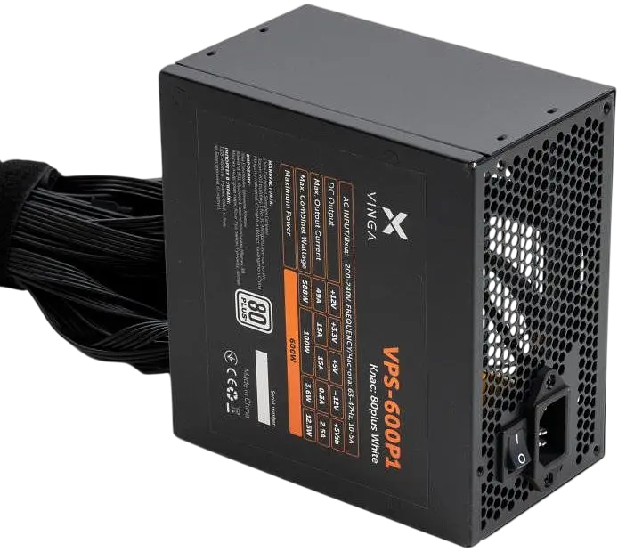 Блок живлення Vinga 600W 80+ Black (VPS-600P1) - фото 4
