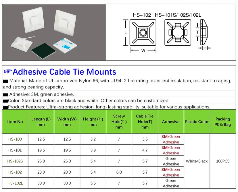 Фіксатор кабелю під стяжки Captain самоклейний майданчик під кабель менеджмент 3M 25х25х5,4 мм 5 шт Чорний (465623884) - фото 7