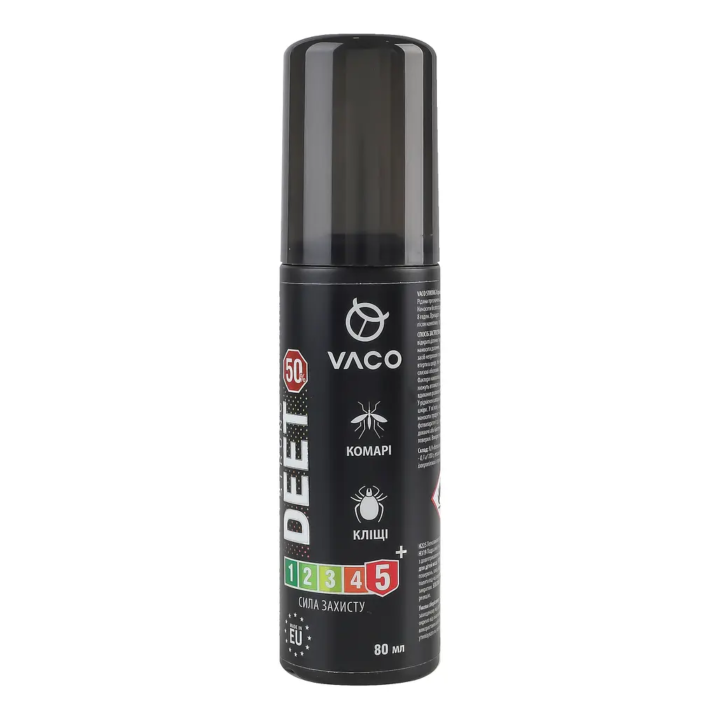 Спрей від комарів, кліщів і мошок Vaco Strong Deet 50% 80 мл - фото 2