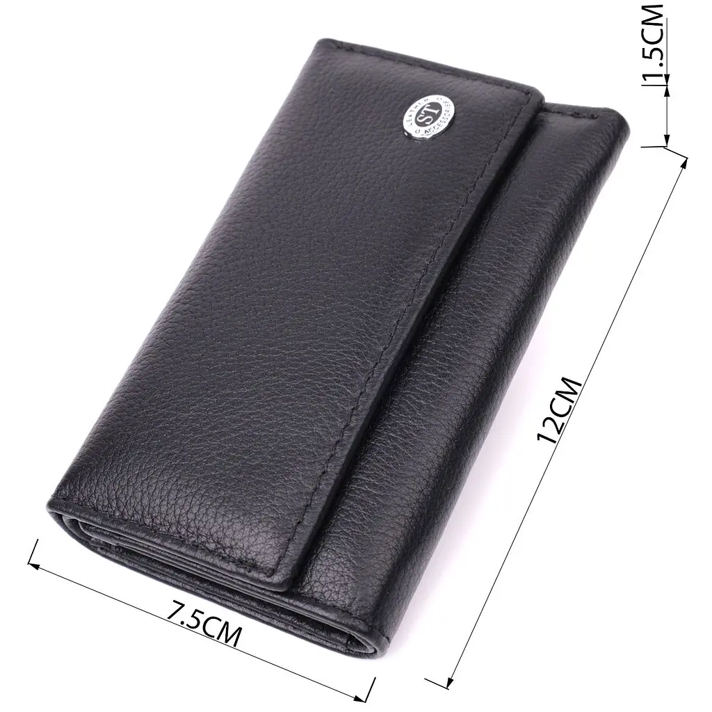 Містка ключниця з натуральної шкіри ST Leather 22477 чорна - фото 3