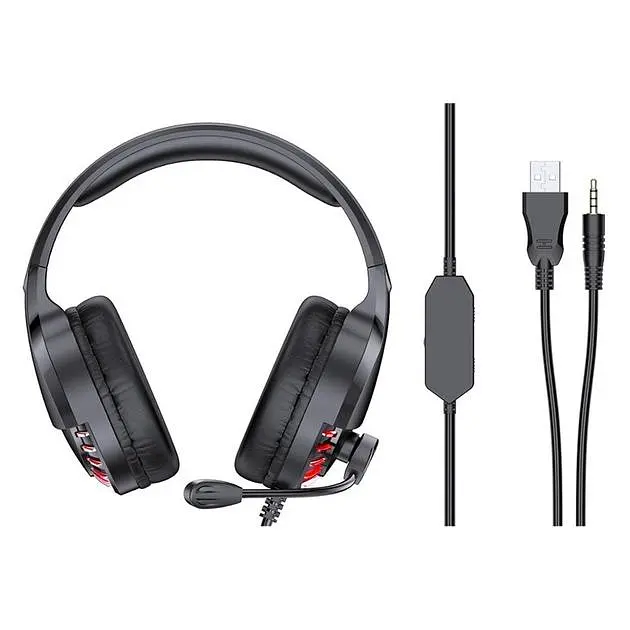 Дротова гарнітура Awei ES-770i Gaming earphone with LED, USB, 3.5mm, 2.1m, black - фото 3