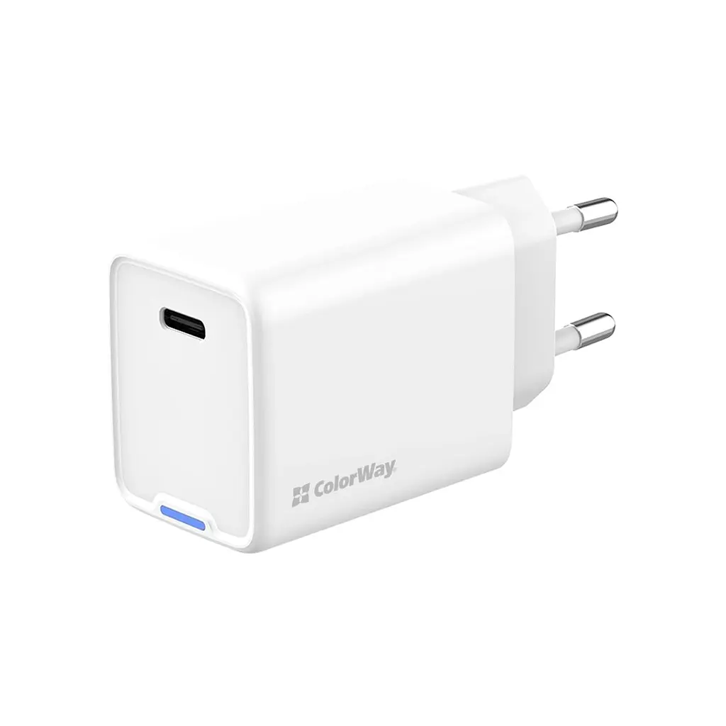 Зарядний пристрій ColorWay GaN Mini 45W PD Port PPS USB-C white (CW-CHS057PD-WT)