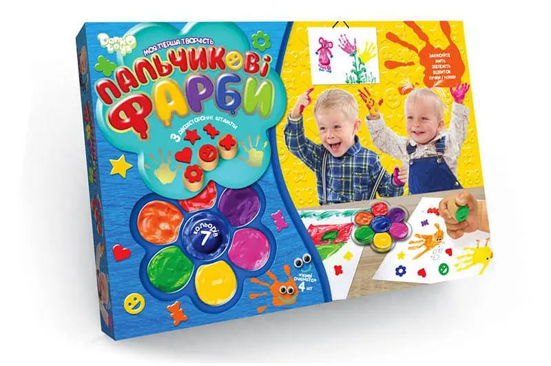 Пальчикові фарби РК-01-02 "Моя перша творчість" 7 кольорів DANKO