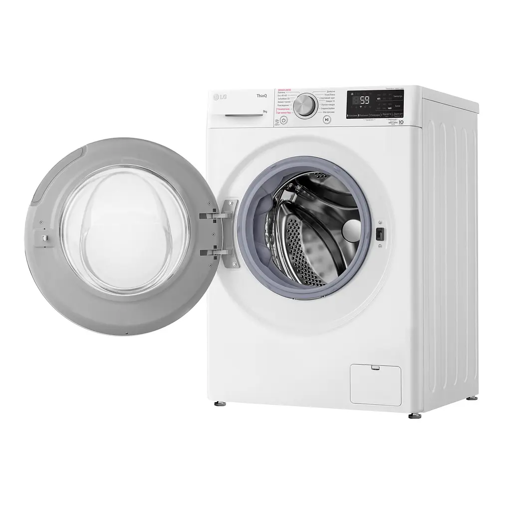 Стиральная машина LG фронтальная, 9кг, 1400, A+++, 57см, дисплей, пара, инвертор, белый (F4V5VS1WW) - фото 4