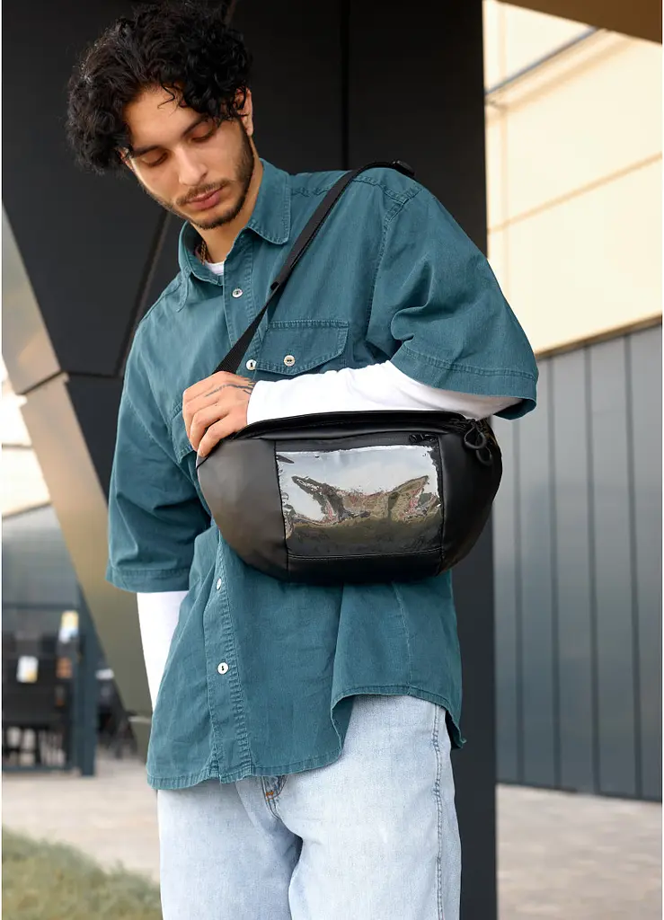 Мужская сумка бананка Sambag Dynamicdart черная 38 × 21 × 7 см (80461001m) - фото 7