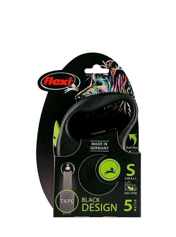 Повідець-рулетка Flexi Black Design S для собак дрібних і середніх порід стрічка 5 м до 15 кг - фото 2