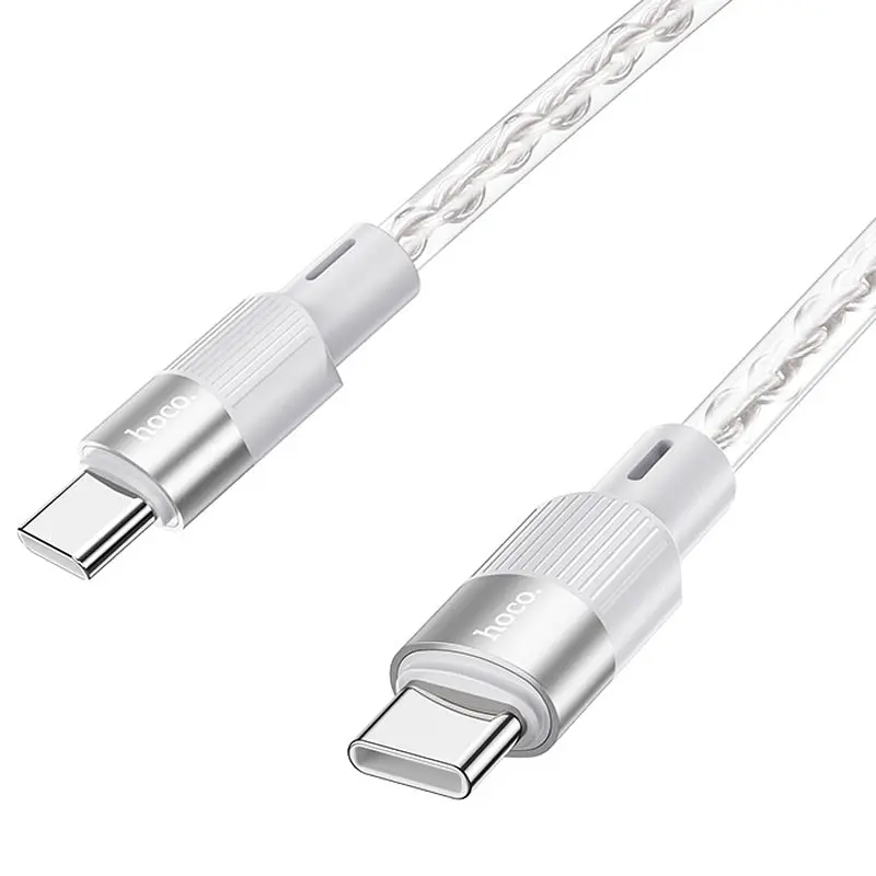 Дата кабель Hoco X99 Crystal Junction Type-C to Type-C 60W (1m) Gray - фото 3