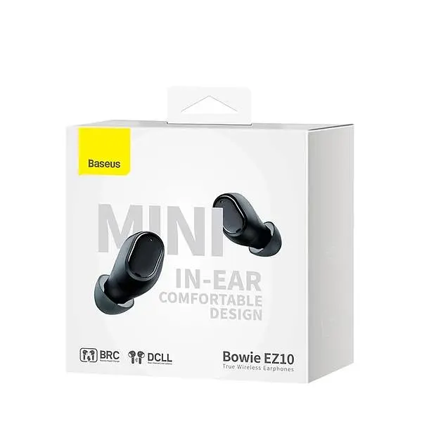 Беспроводные наушники Baseus Bowie EZ10 True Wireless Earphones, Low Latency, Baseus Rapid Charge, BT5.3, 40mAh, 300mAh, 5h, Black A00054300116-Z1 - фото 7