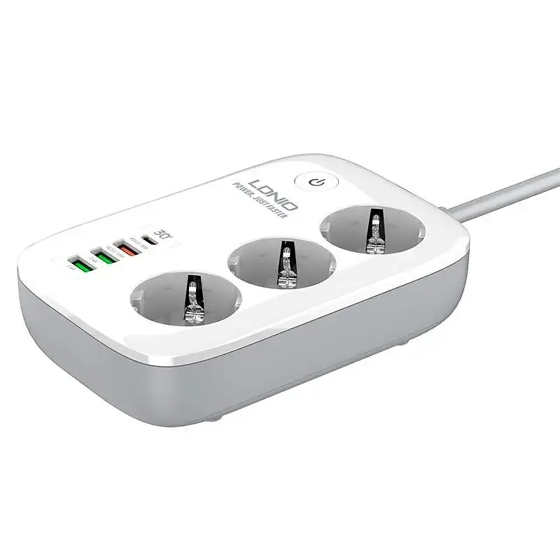 Розумний мережевий продовжувач LDNIO SEW3452 з Wi-Fi (3 х розетки 4 х USB) 2 м - фото 4