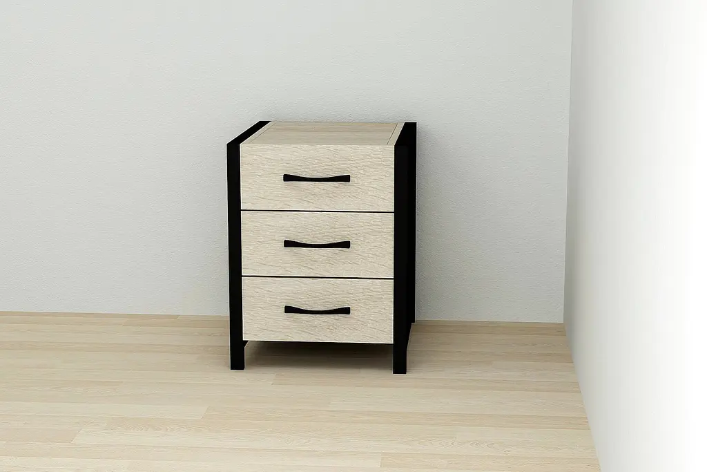 Тумба универсальная Ferrum-decor Вивьен 3 50x41x40 черный ДСП Дуб Сонома 16мм (FRD-104188) - фото 3