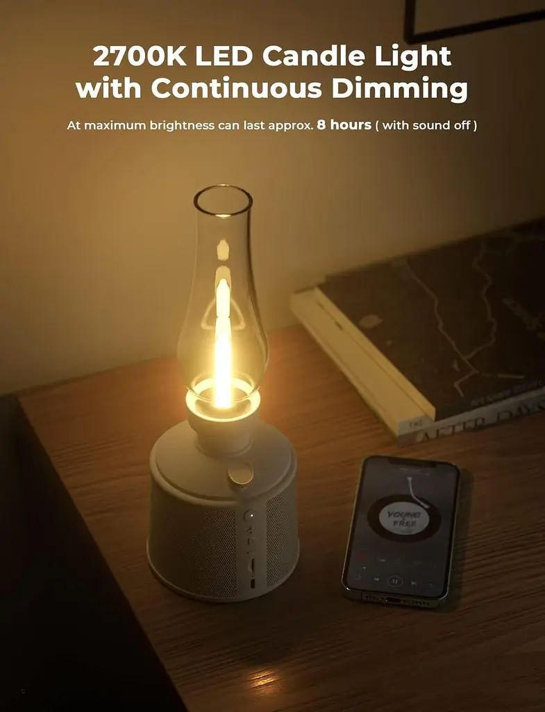 Bluetooth-динамік GOLUMUP з підсвічуванням, настільна лампа 2700K Світлодіодний динамік Bluetooth з нескінченним затемненням, ауді - фото 3