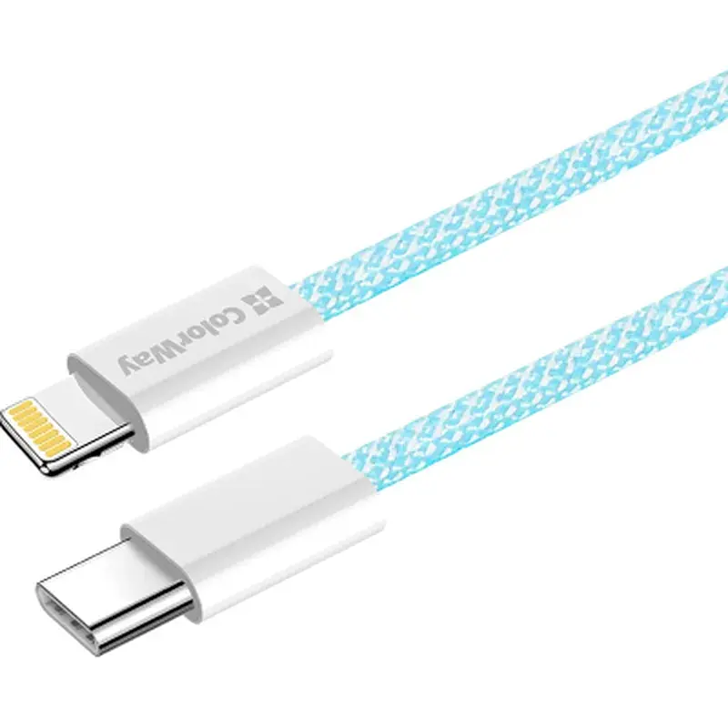Дата кабель USB-C to Lightning 1.0m 27W blue ColorWay (CW-CBPDCL061-BL) - фото 4