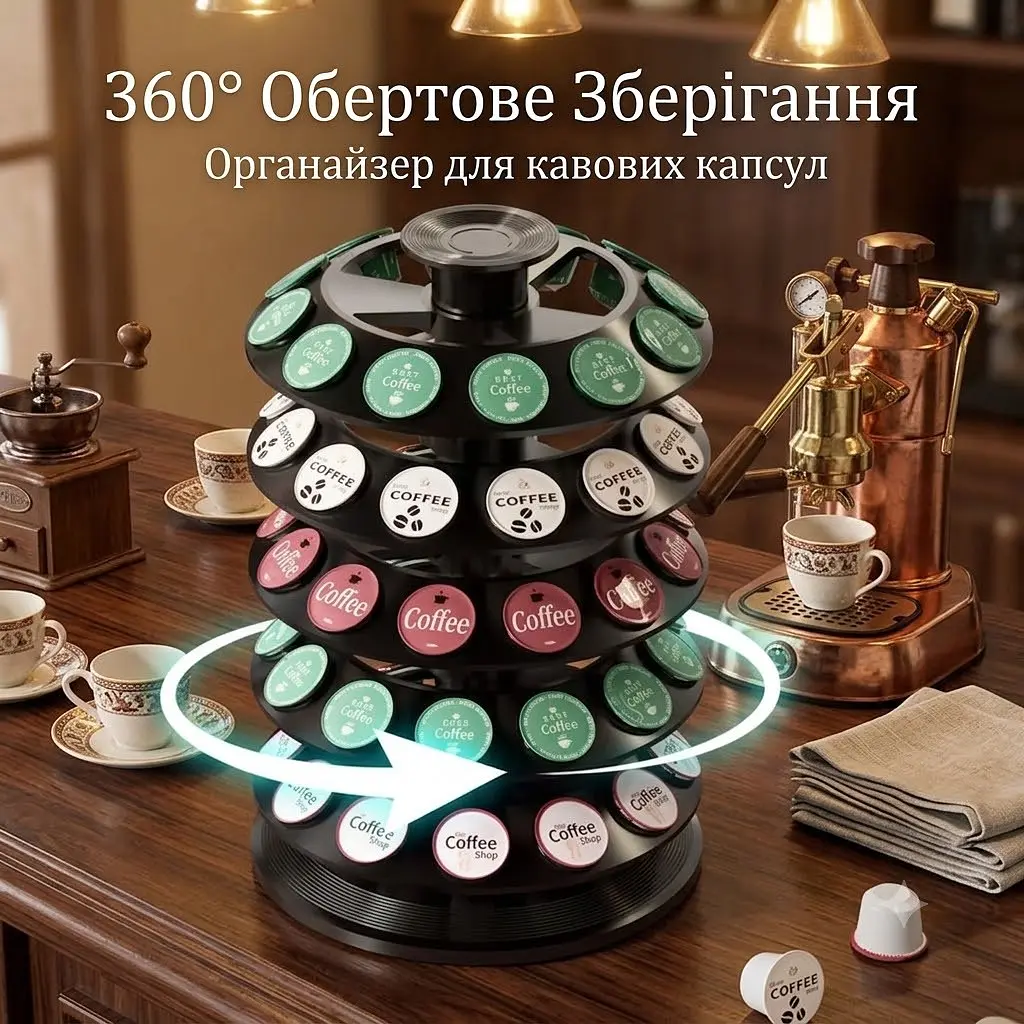 Основа зберігання кавових капсул до 60 шт / Кухонний тримач для капсул кави - фото 4