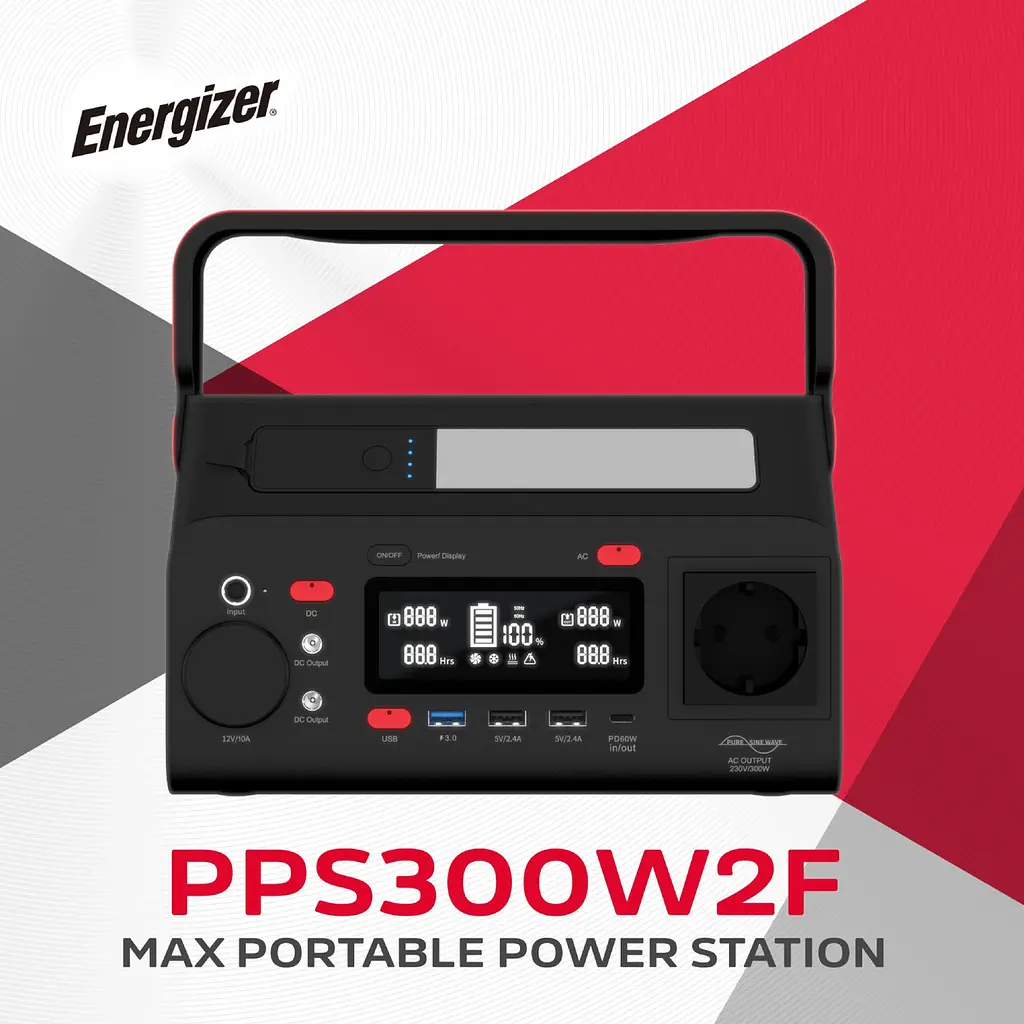 Зарядна станція Energizer 300Вт (293Вт/г) DC, Li-ion, MPPT, QI-10W, USB-C PD 60Вт, ліхтар - фото 5
