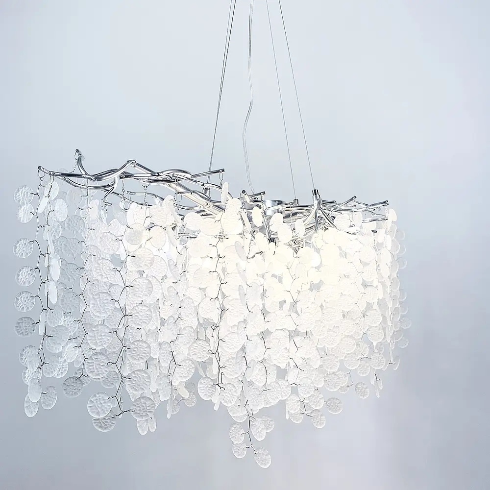 Підвісна люстра в хромі у видовженому корпусі Line.F Довжина 120 см - фото 3