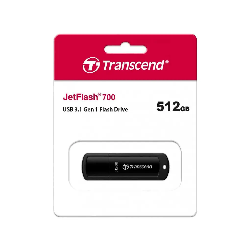 USB флеш накопичувач Transcend 512GB JetFlash 700 USB 3.1 (TS512GJF700) - фото 4
