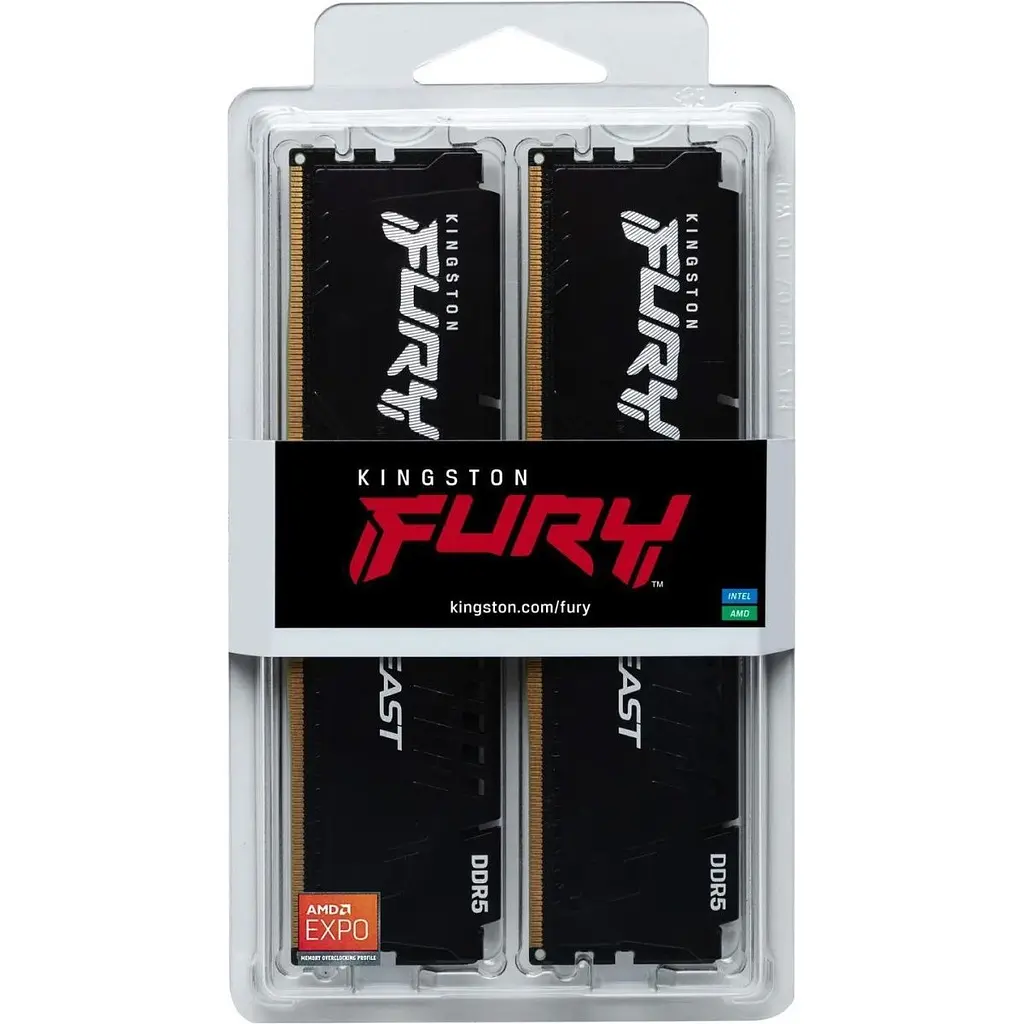 Модуль пам'яті DDR5 Kingston FURY Beast 2x16GB 6000MHz Black (KF560C30BBEK2-32) [171726] - фото 4