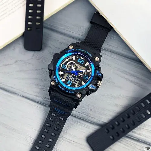 Чоловічий наручний годинник 1283 Black-Blue. Skmei acs0030824 - фото 3