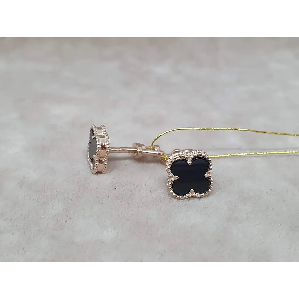 Золоті сережки-пуссети Платон Конюшина з агатом. 1С127/67Б - фото 3