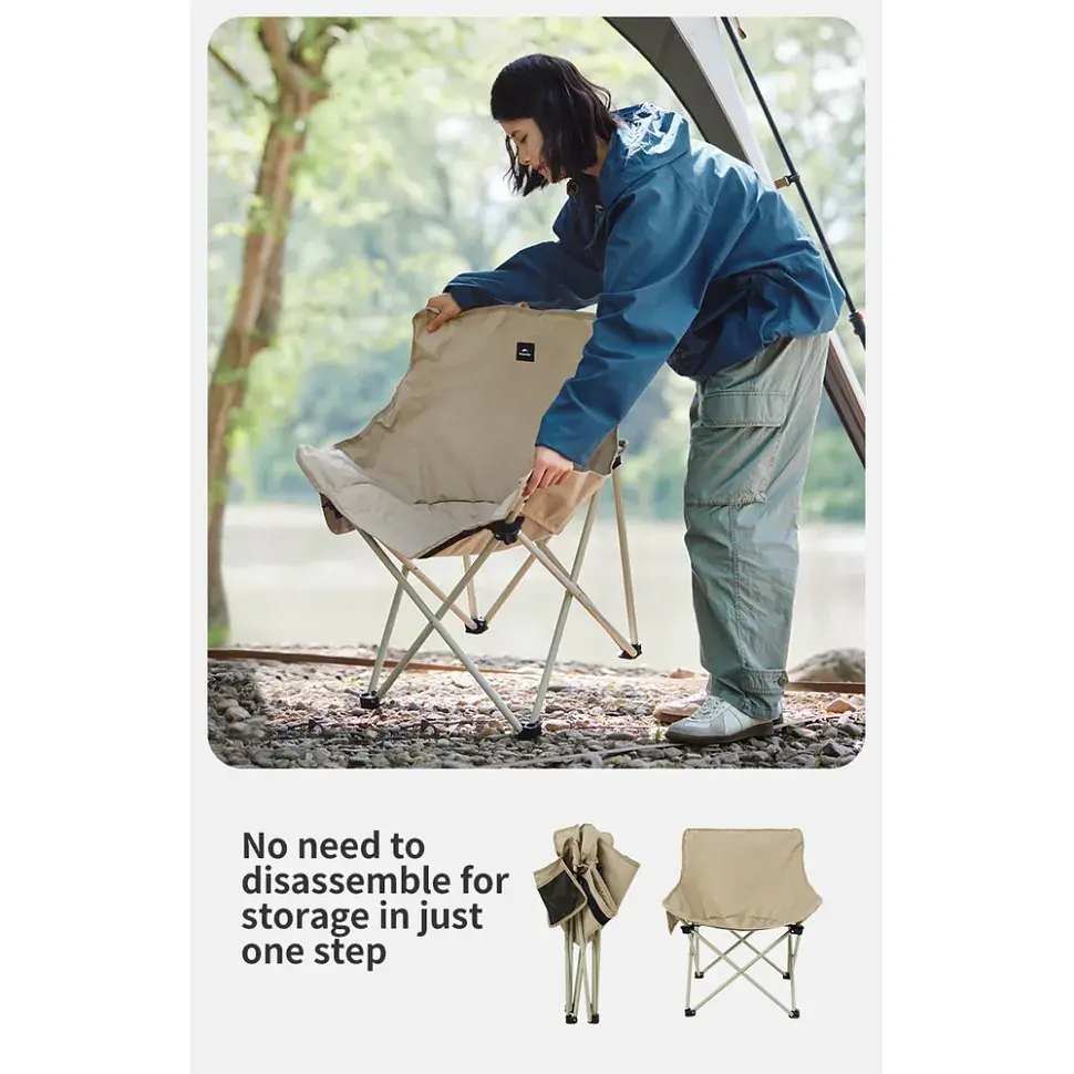 Стілець складаний Naturehike Stellaluna T01 CNH23JU13002, L, бежевий - фото 11