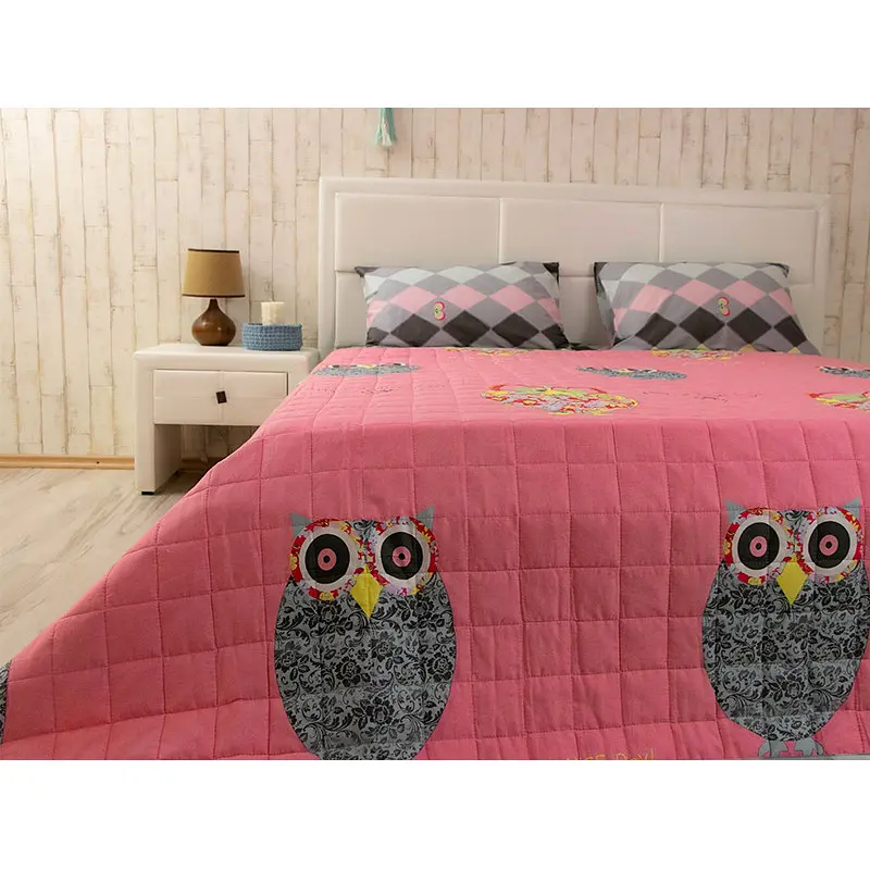 Покривало Руно двостороннє 212x240 см - Owl фуксія сатин (17497) - фото 4