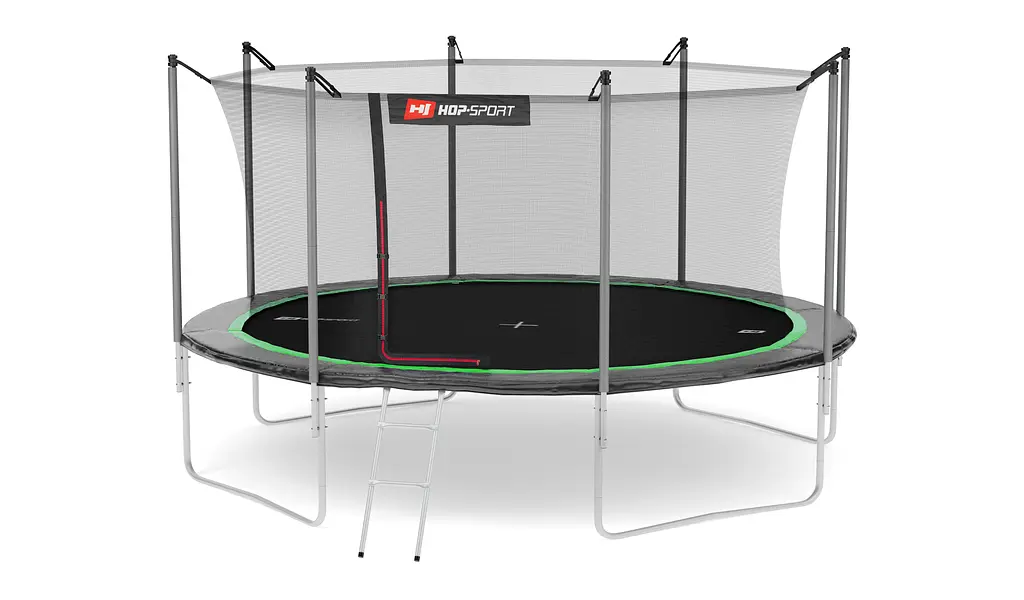 Батут Hop-Sport 14ft (427см) чорно-зелений з внутрішньою сіткою - фото 4