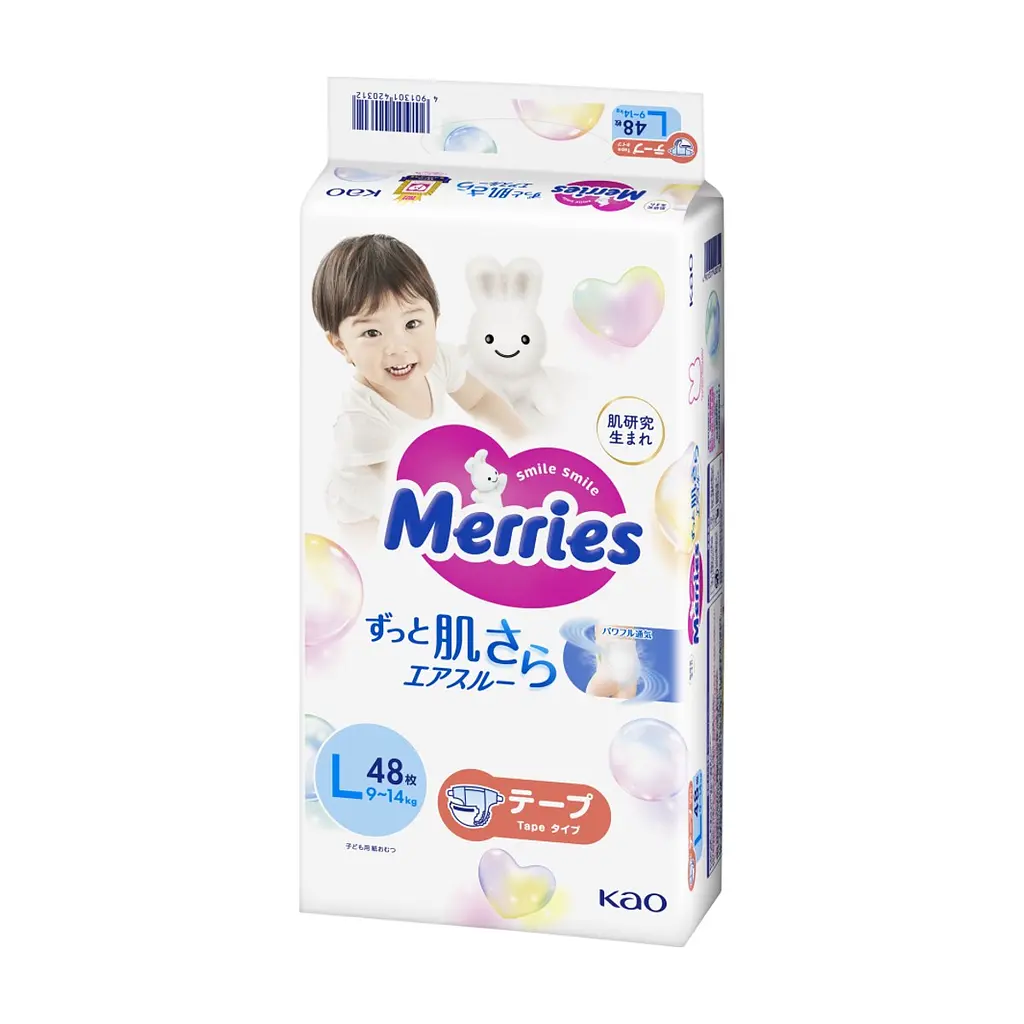 Підгузки Merries розмір L (9-14 кг) 48 шт (4901301420312) - фото 6