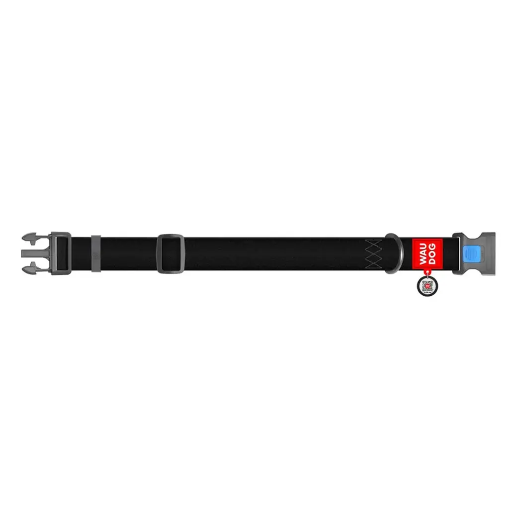 Ошейник для собак водостойкий Waudog Waterproof с QR паспортом, пластиковый фастекс, XXL, 46-70х4 см, черный - фото 3
