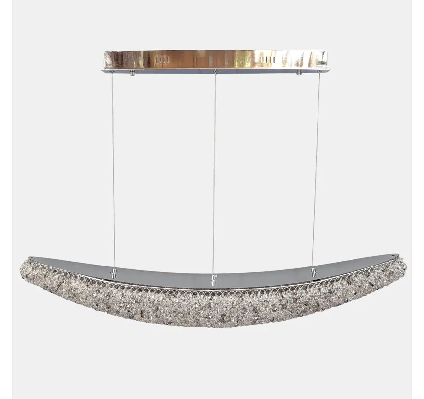 Лінійна хромована кришталева LED люстра Artlight 567-1100LCH довжиною 106 см з 3 режимами 75W - фото 4