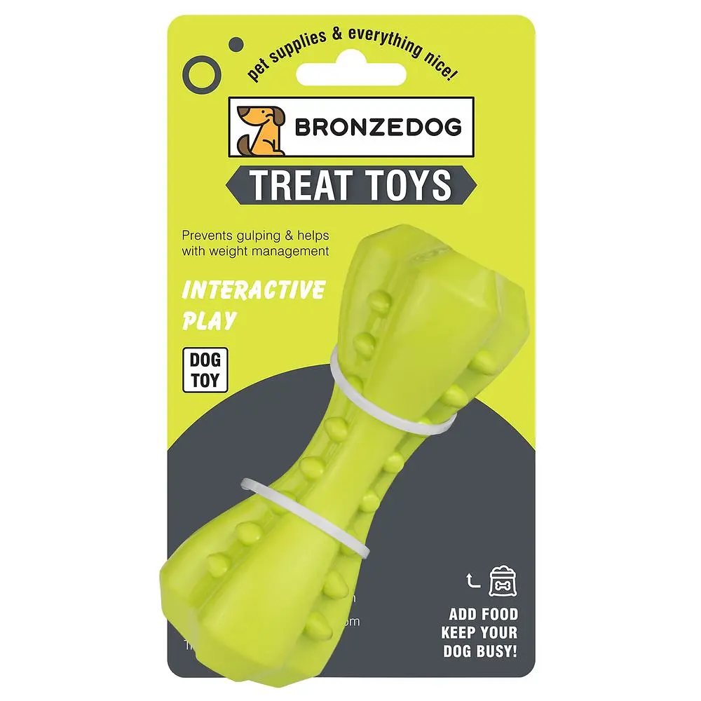 Іграшка для собак BronzeDog SMART мотиваційна Кость 12 х 5 см салатова - фото 2