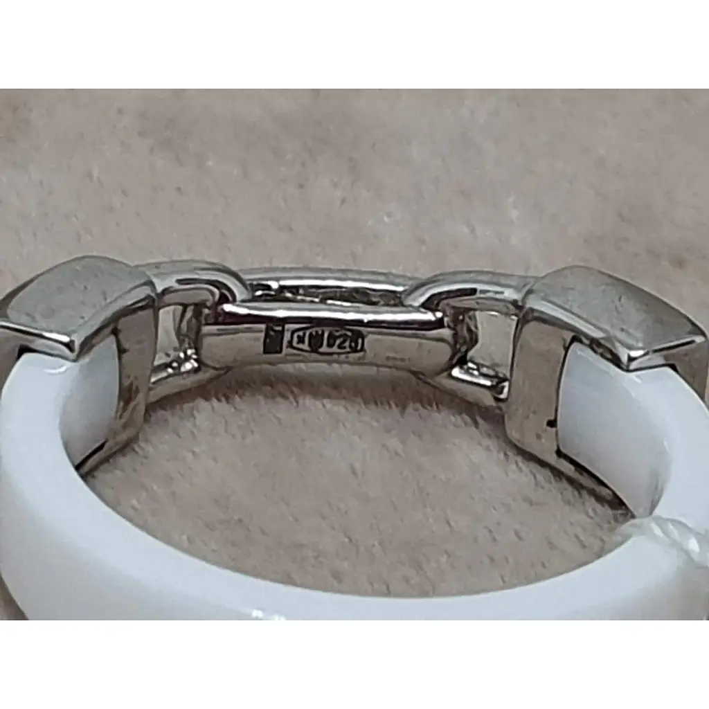 Срібне кільце Aurora Замочок з керамікою і фіанітами. С1157Б - фото 5