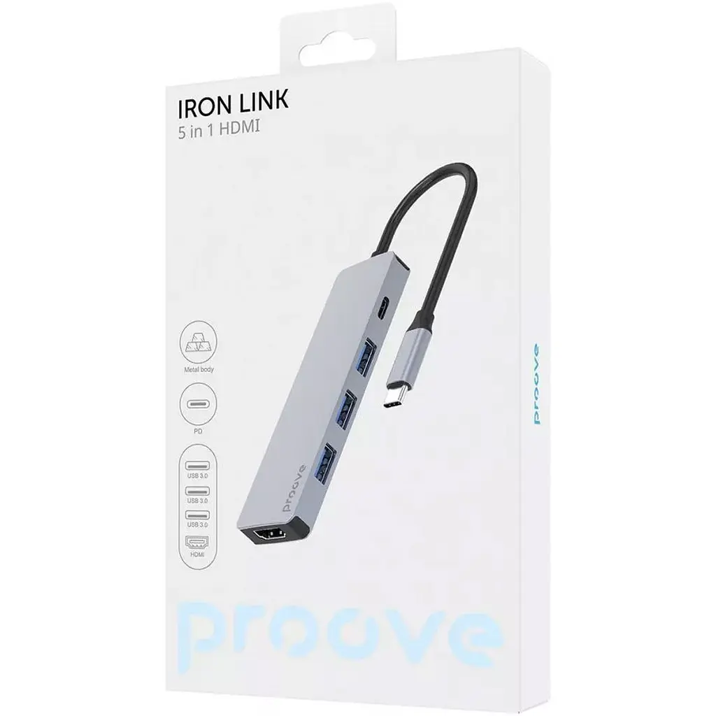 USB-хаб Proove Iron Link 5-in-1 (HBIL00010604) [157992] - фото 3