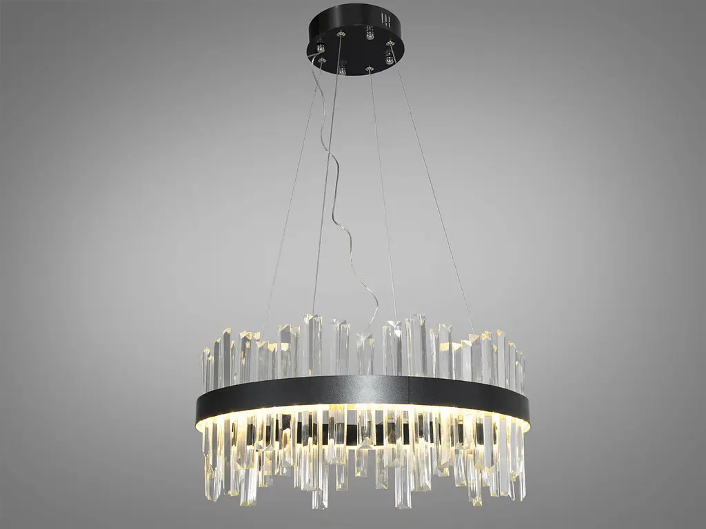 Люстра стельова LED Diasha 836/500PB 105W, чорний, кристалічна, для кабінету - фото 2