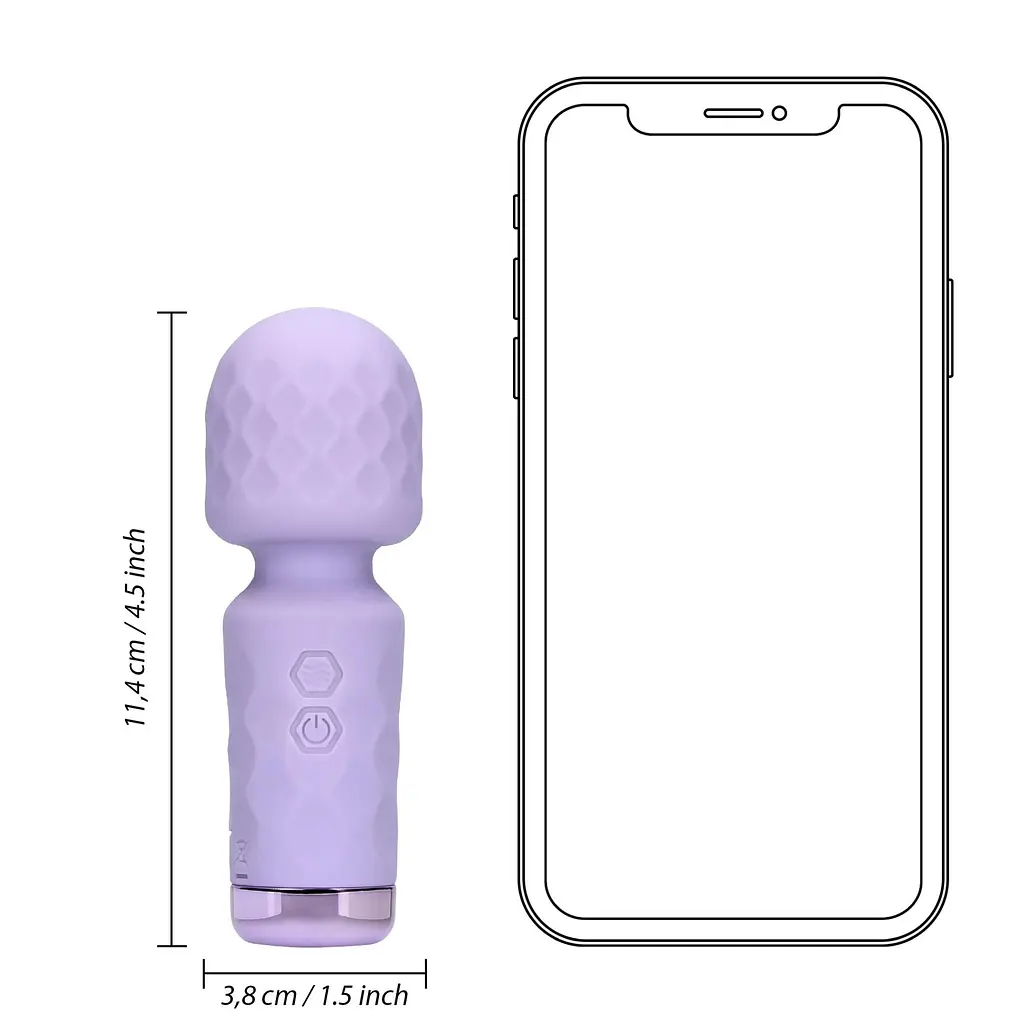 Міні-вібратор Loveline Mini Wand, 11.4 см (фіолетовий) - фото 6