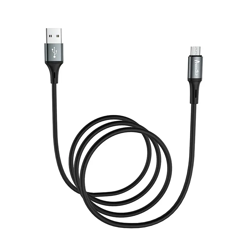 Кабель Avantis AC-80m Cool Silicone USB – Micro- чорний