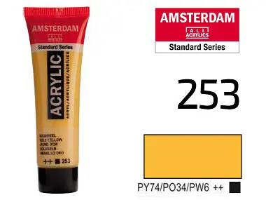 Краска акриловая Amsterdam 253, Золотисто-желтый 20 мл - фото 2