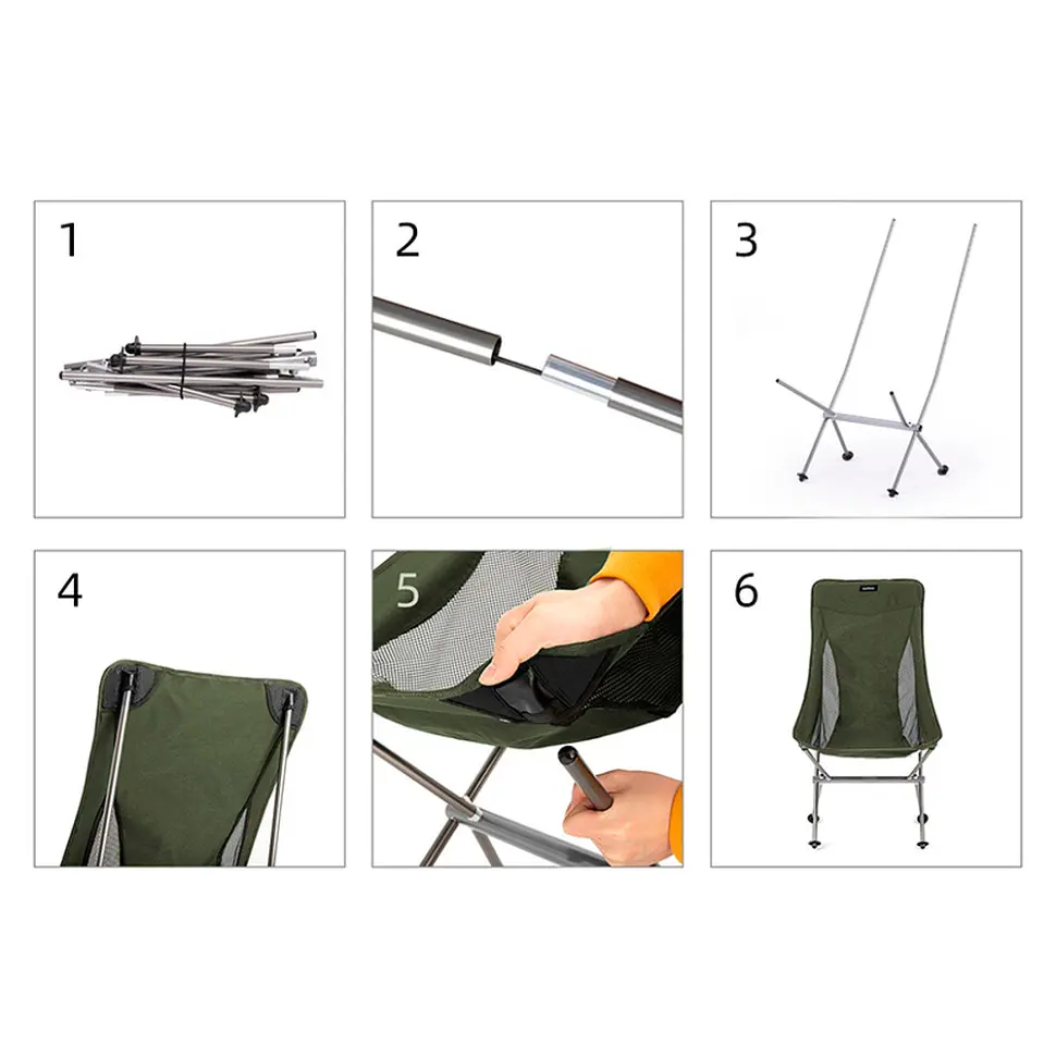 Стул складной Naturehike YL06 NH18Y060-Z зеленый - фото 7