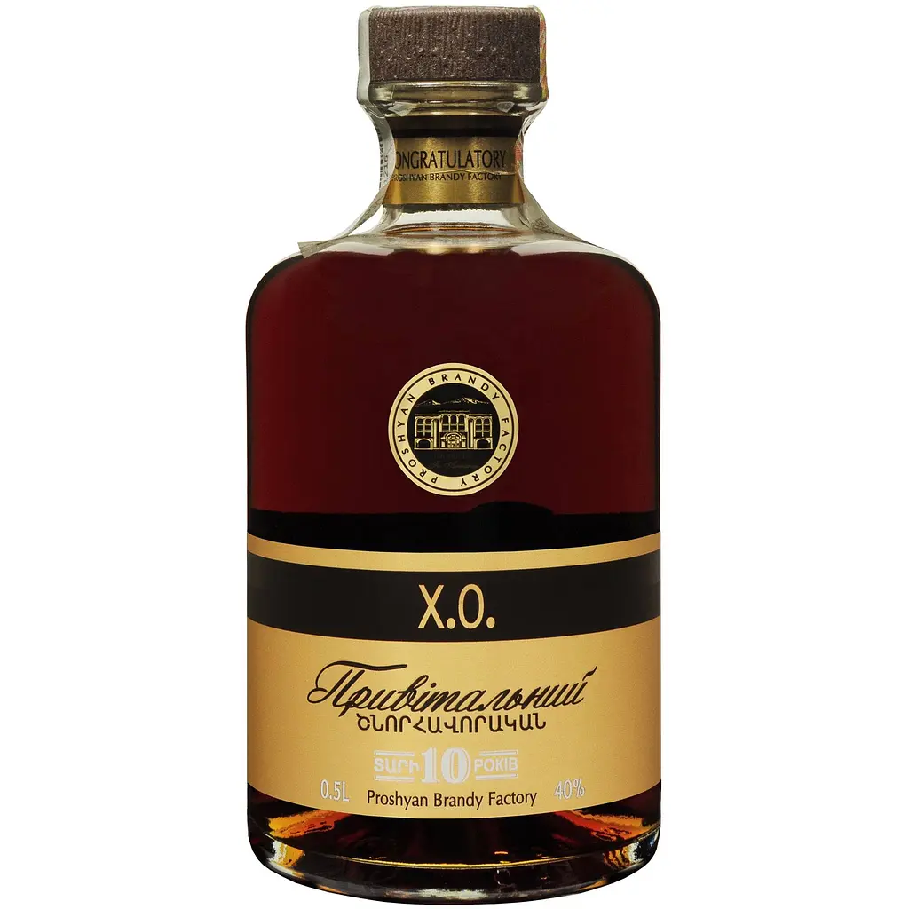 Бренді Proshyan Привітальний 10 років 40% 0.5 л - фото 2