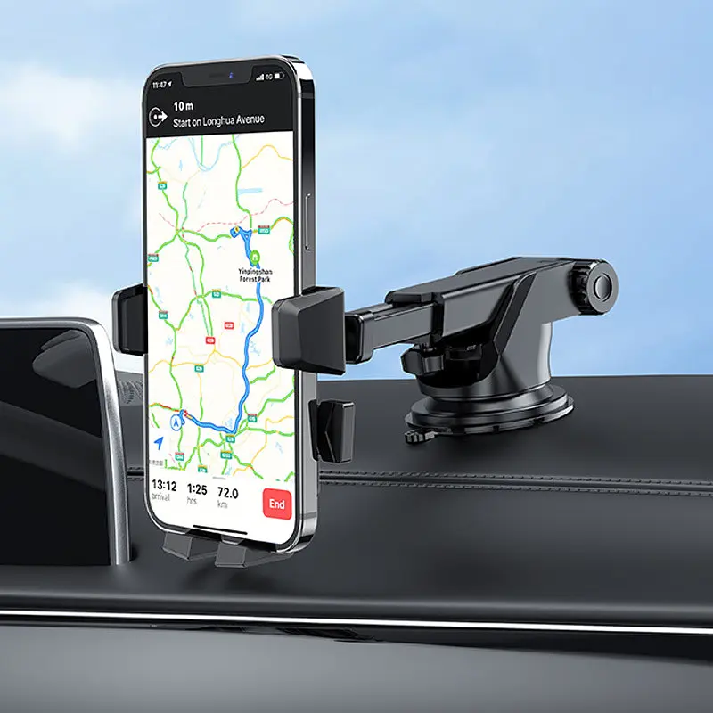 Автодержатель Hoco CA83 David one-button (center console) Black - фото 8