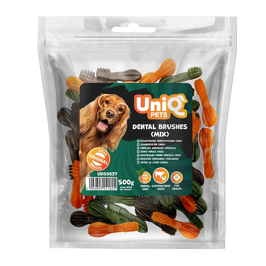 Ласощі для очищення зубів собак UniQ PETS DENTAL Зубні щітки (мікс), 500 г - фото 2