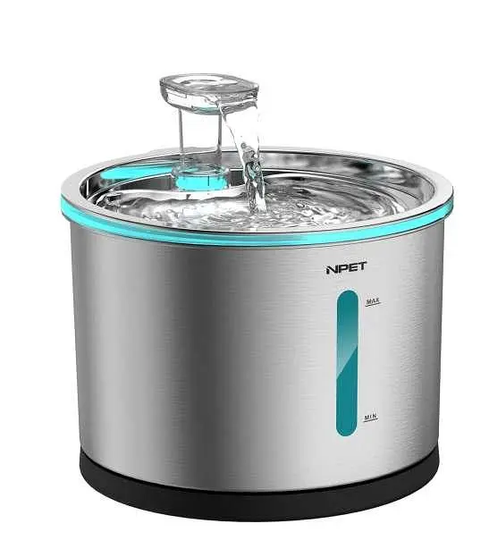 Фонтан для кота NPET WF210 1,5 л з нержавіючої сталі з підсвіткою - фото 3