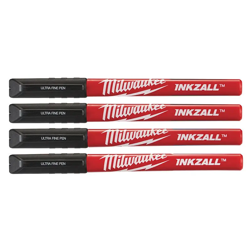 Набір маркерів INKZALL Fine Tip MILWAUKEE, надтонких чорних, (4шт)