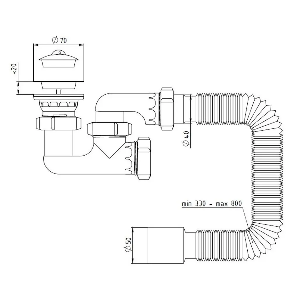 Сифон для душового піддона SantehPlast аFLAT steamer D-02 з нержавіючим випуском 1 1/2" 30412 - фото 3