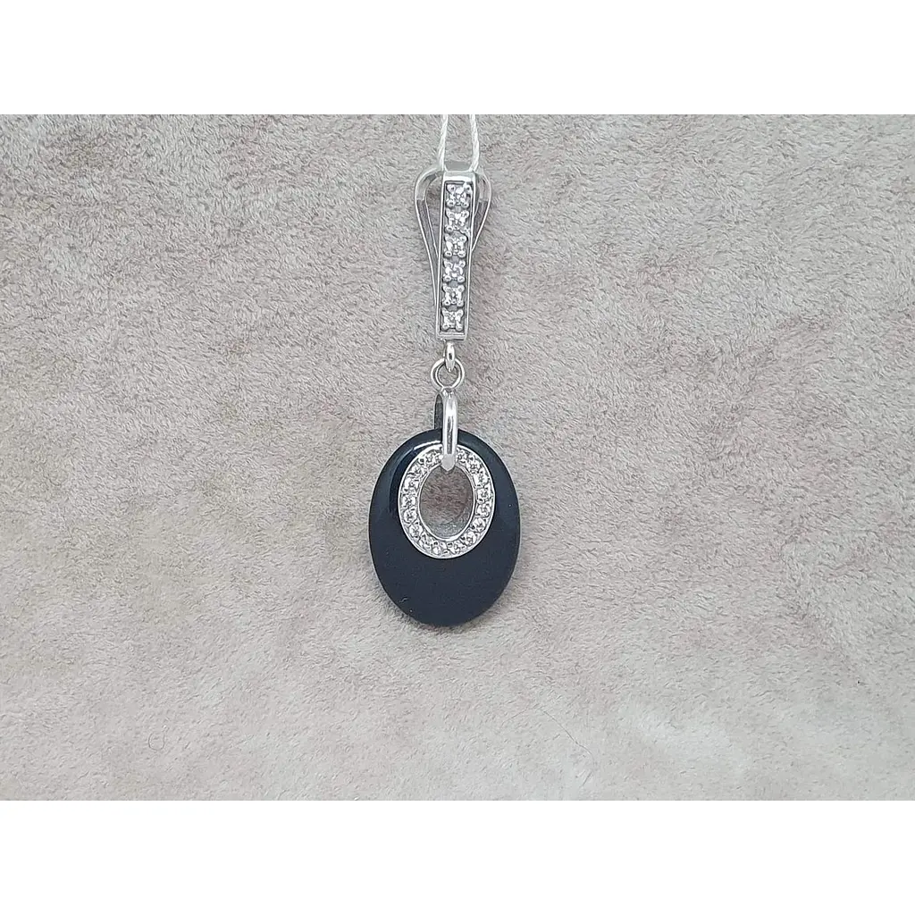 Золота підвіска Tango з агатом та фіанітами. 199110В - фото 2