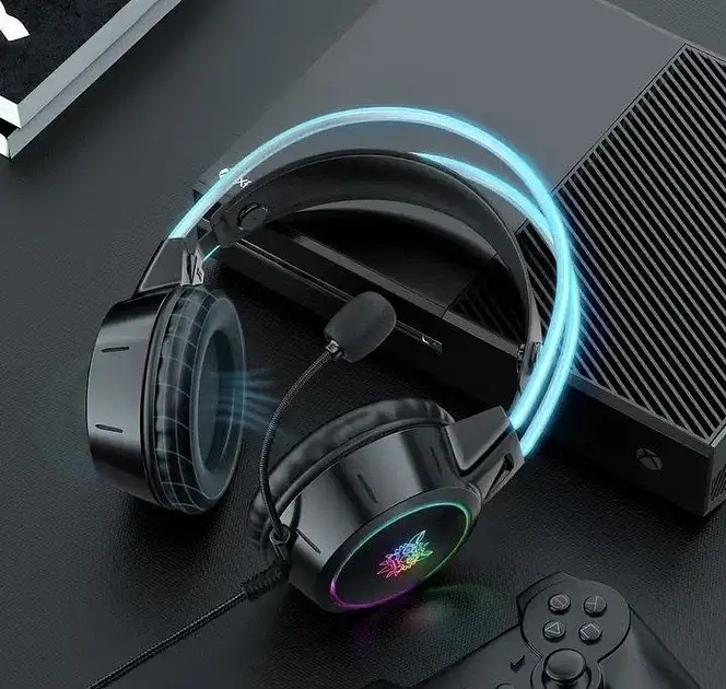 Игровые наушники проводные Onikuma X15 PRO геймерская гарнитура с микрофоном и RGB подсветкой Black (19113) - фото 6