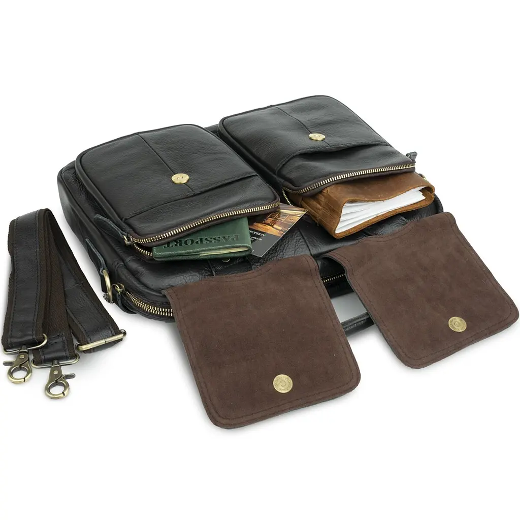 Сумка кожаная мужская Vintage 36х26х6,5 см sum0012563 - фото 6