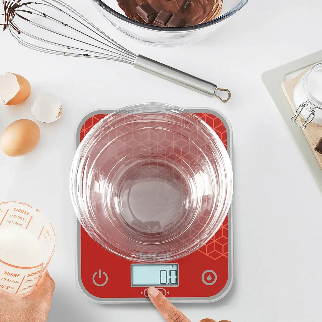 Весы кухонные Tefal Optiss красный 5 кг (BC50D7V0) - фото 8