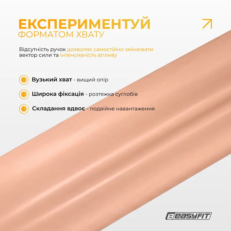 Стрічка для пілатесу EasyFit EPP 0.5 мм персикова - фото 7